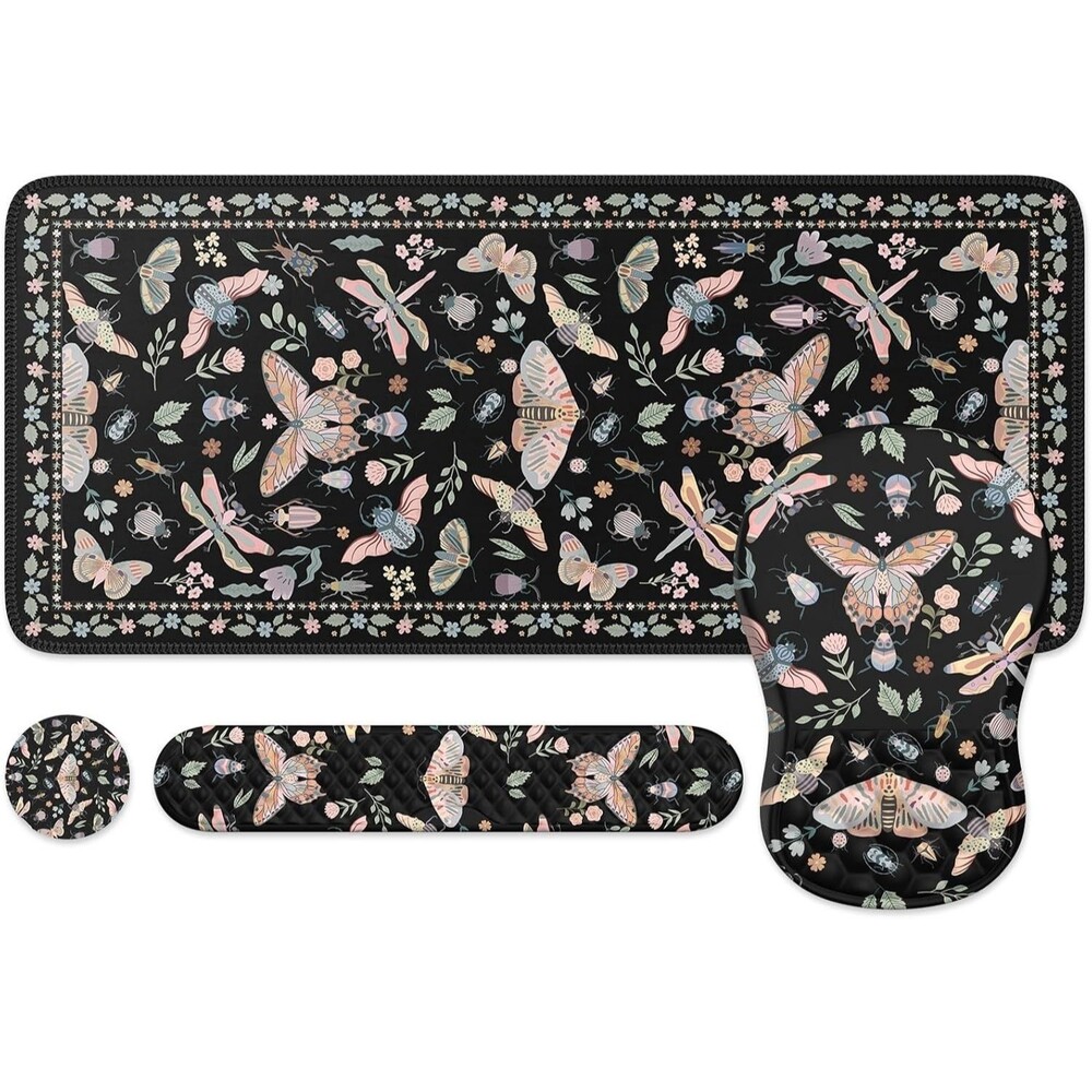 Desk Pad Mat Large Mouse Pad and Keyboard Wrist Rest Set Desk Protector Set New
